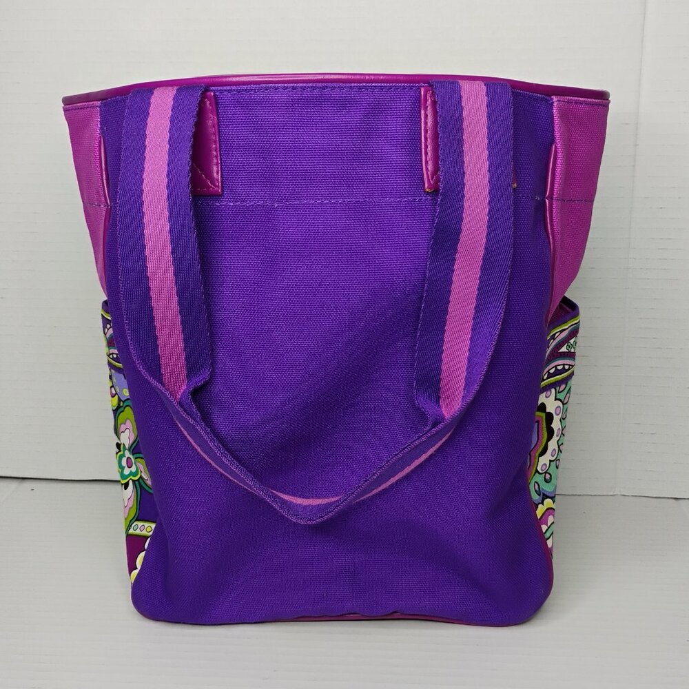 Vera Bradley Tote Bag – Vibrant Floral & Purple Design – Gently Used